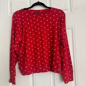 ❤️2/$15 or 3/$21❤️ NWT Gap Body Heart Print Red Top, Size Extra Small